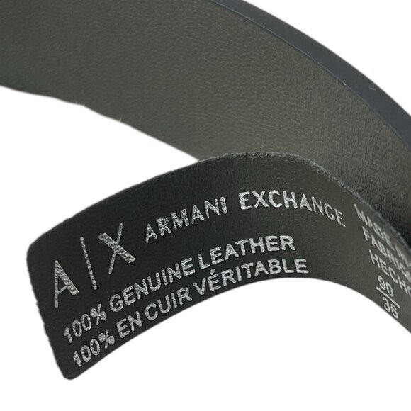 Armani Exchange Men’s Leather Reversible Belt Logo Buckle Size 36 NWT - Picture 10 of 10